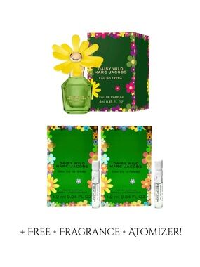 MARC JACOBS Daisy Wild Eau So Extra Eau de Parfum - .13 fl oz & Samples NIB